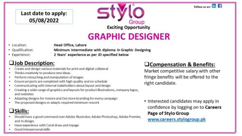 Graphic Designer - Stylo Pvt Ltd 