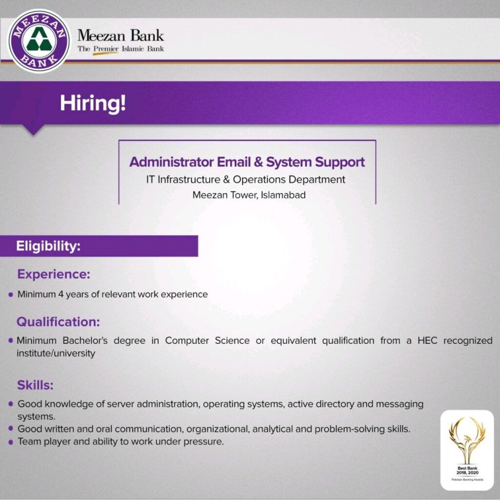 Administrative Jobs - Meezan Bank