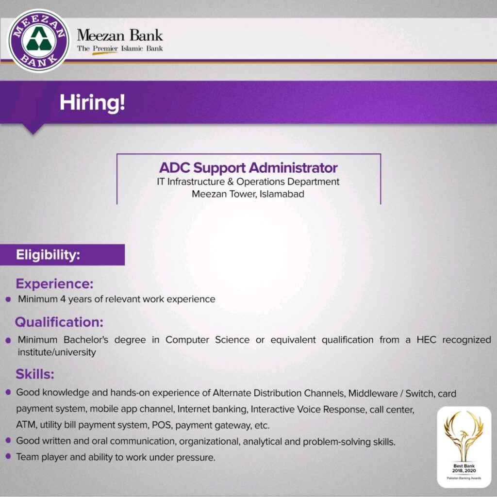 Administrative Jobs - Meezan Bank