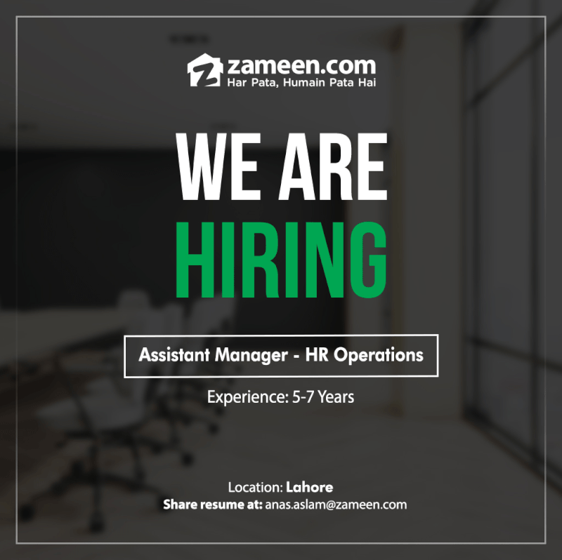 Assistant Manager - HR Operations – Zameen.com