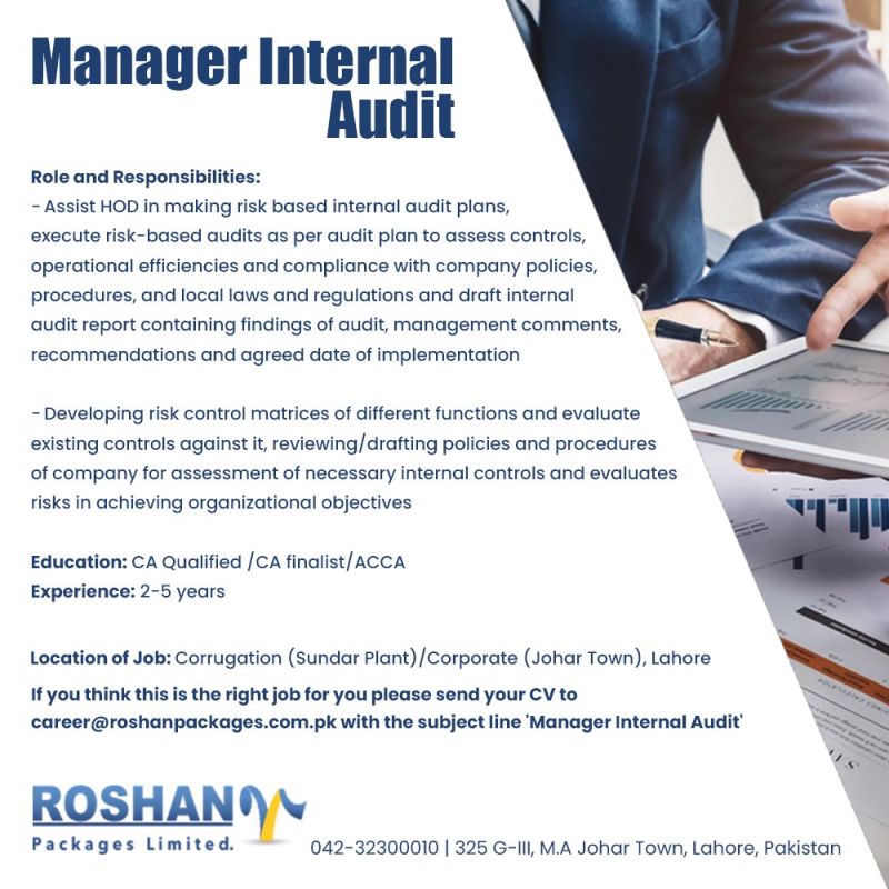 Manager Internal Audit – Roshan Packages